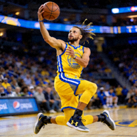 NBA球星斯蒂芬·库里投三分球标志性动作